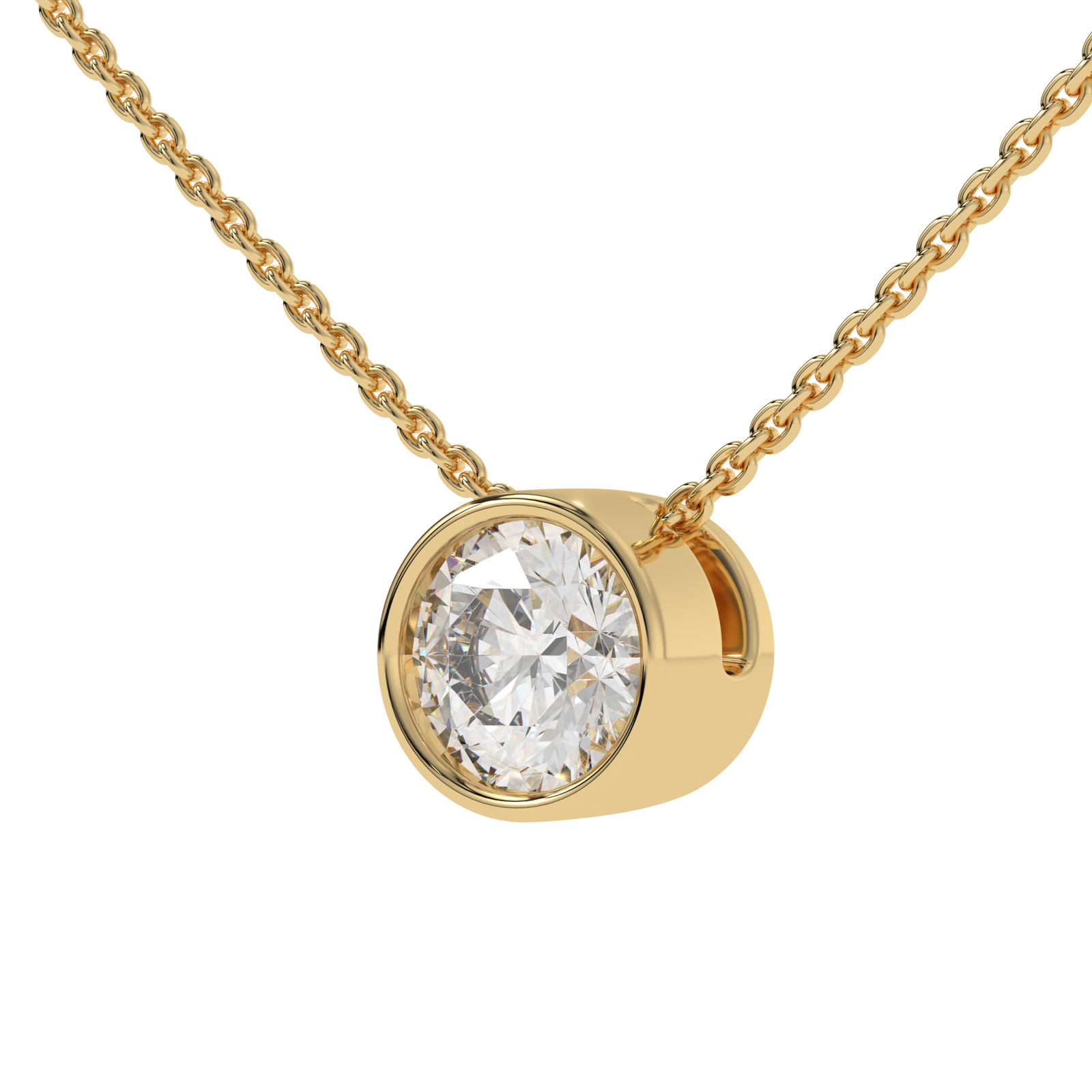 Round Slider Pendant in yellow finish