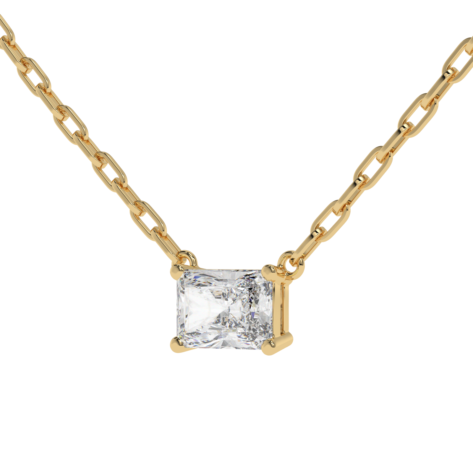 Radiant Paperclip Chain Pendant in yellow finish