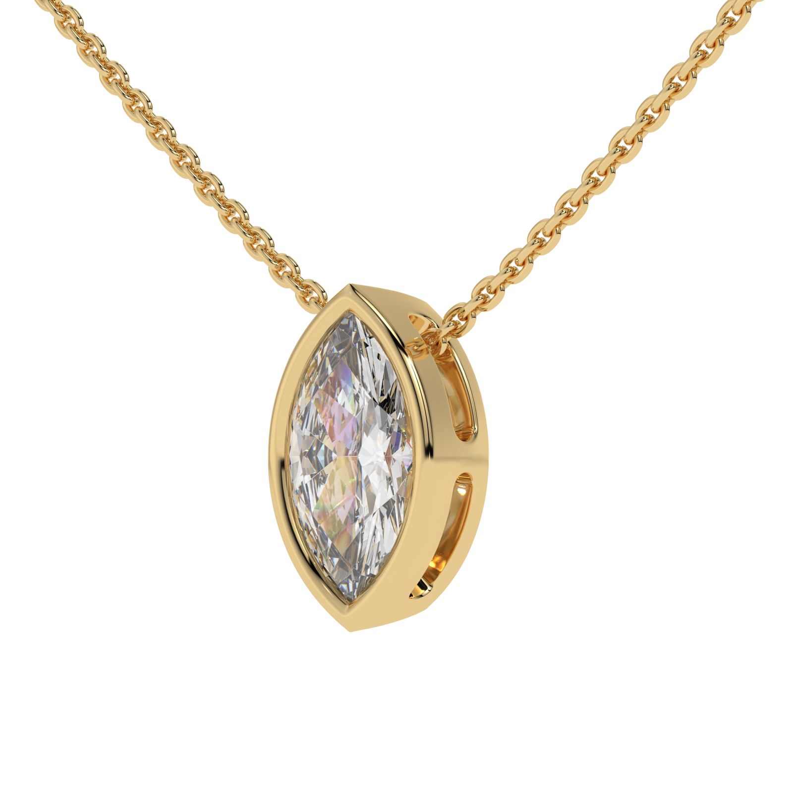 Marquise Slider Pendant in yellow finish