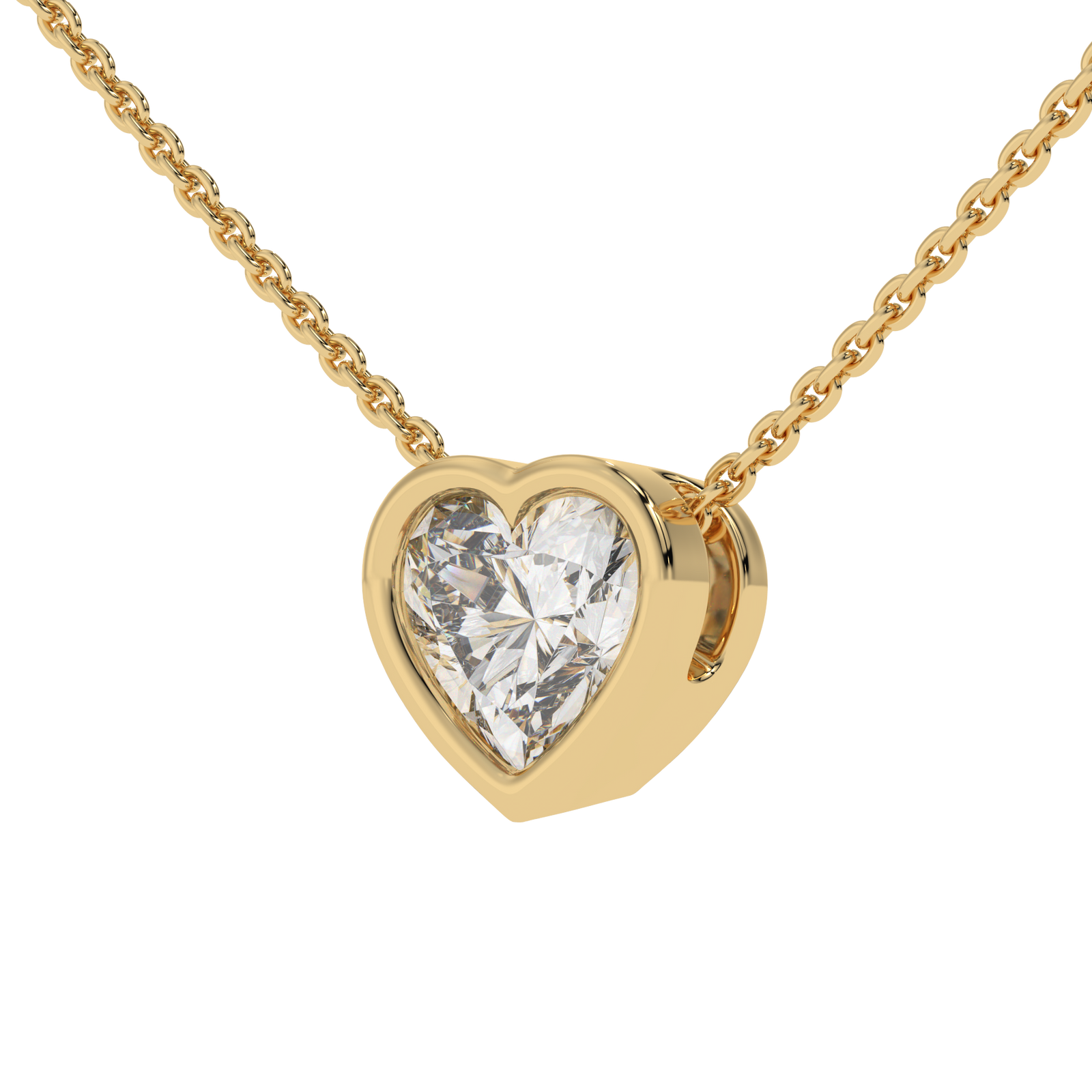 Heart Slider Pendant in yellow finish