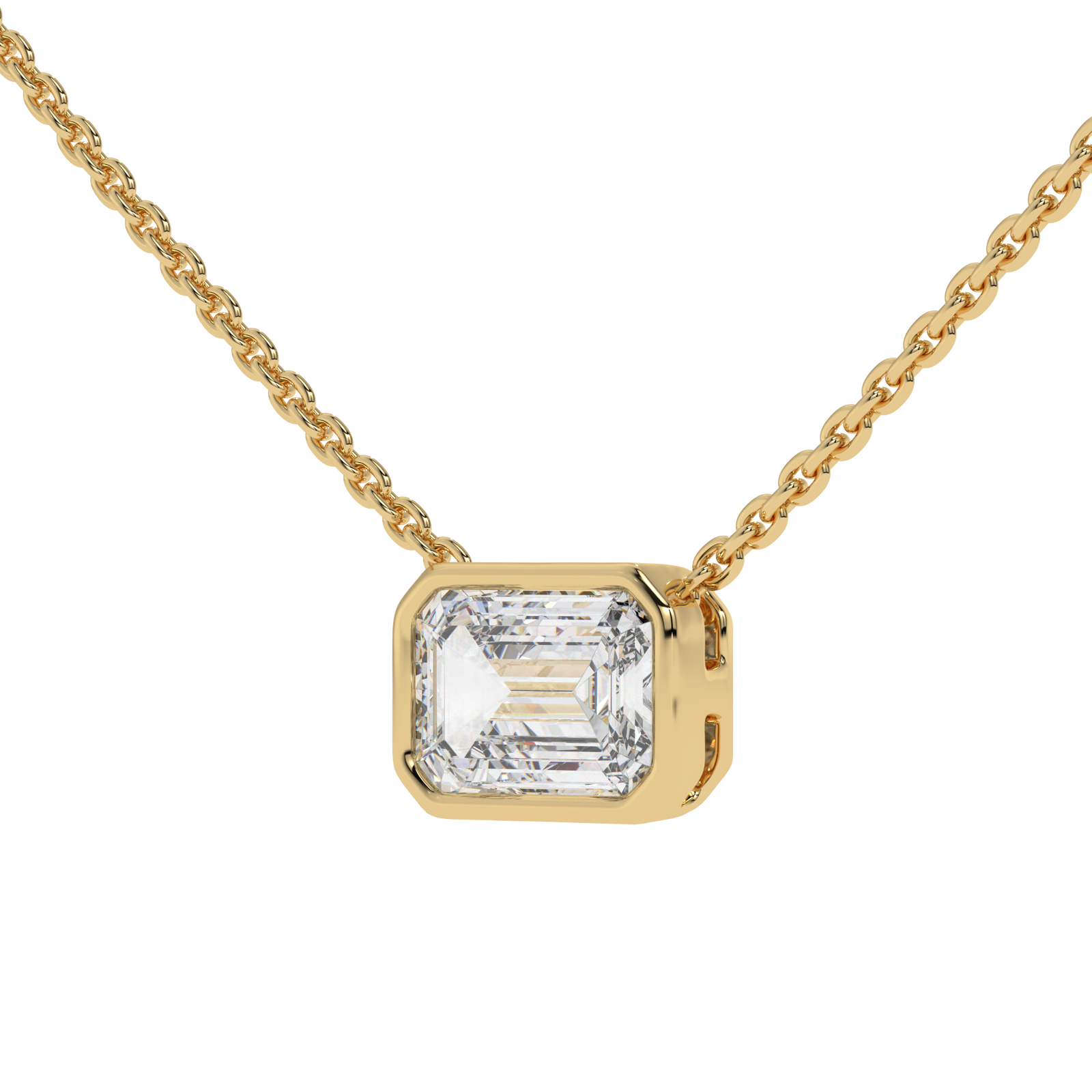 Emerald Slider Pendant in yellow finish