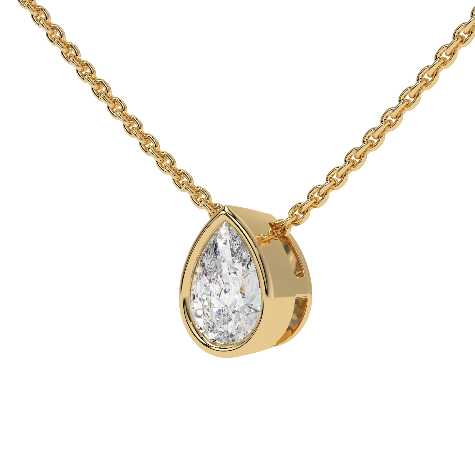 Pear Slider Pendant in yellow finish