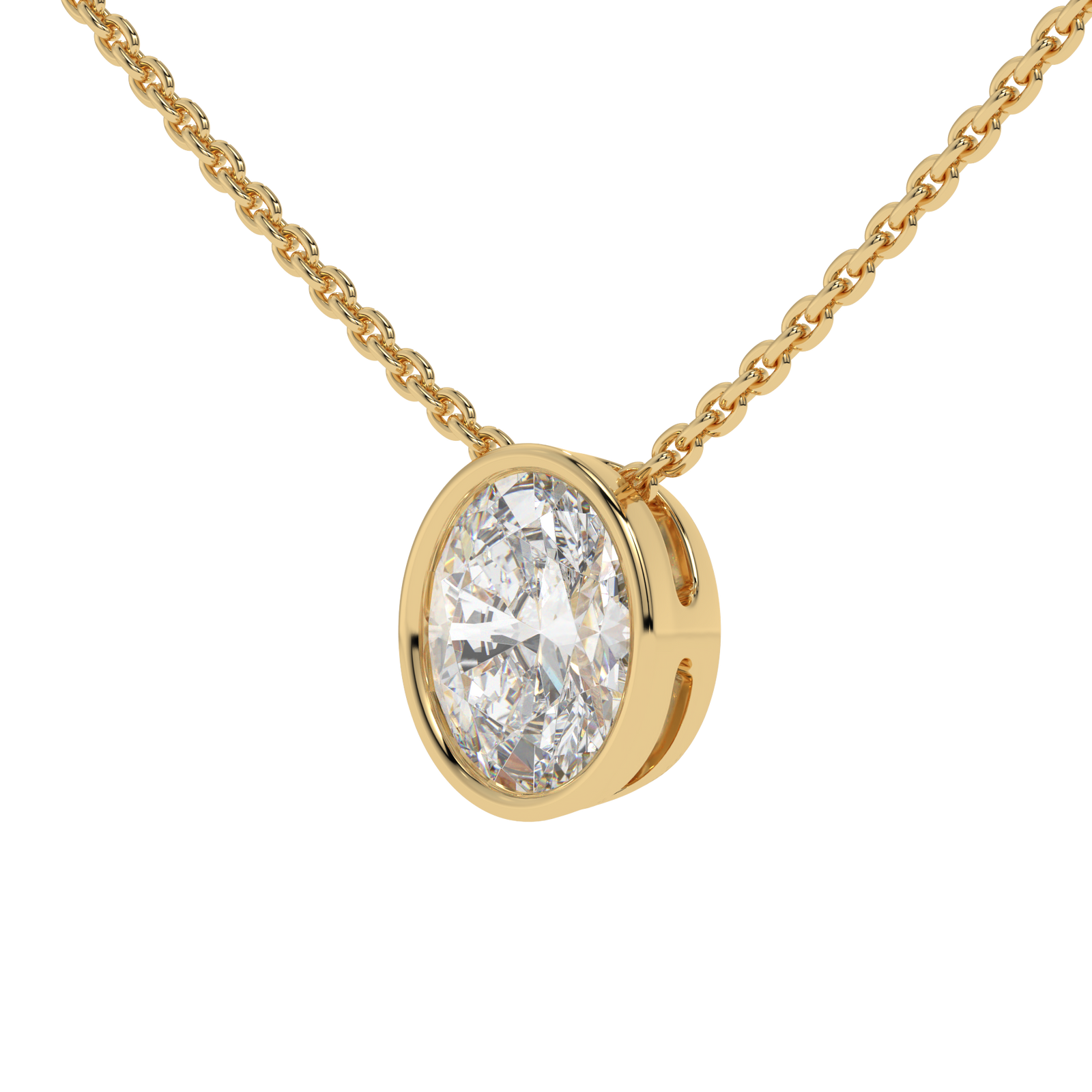 Oval Slider Pendant in yellow finish