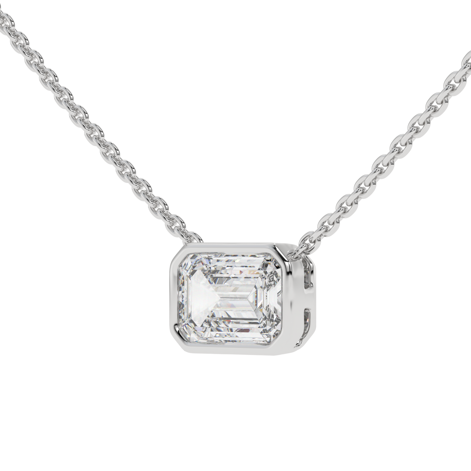Emerald Slider Pendant in white finish