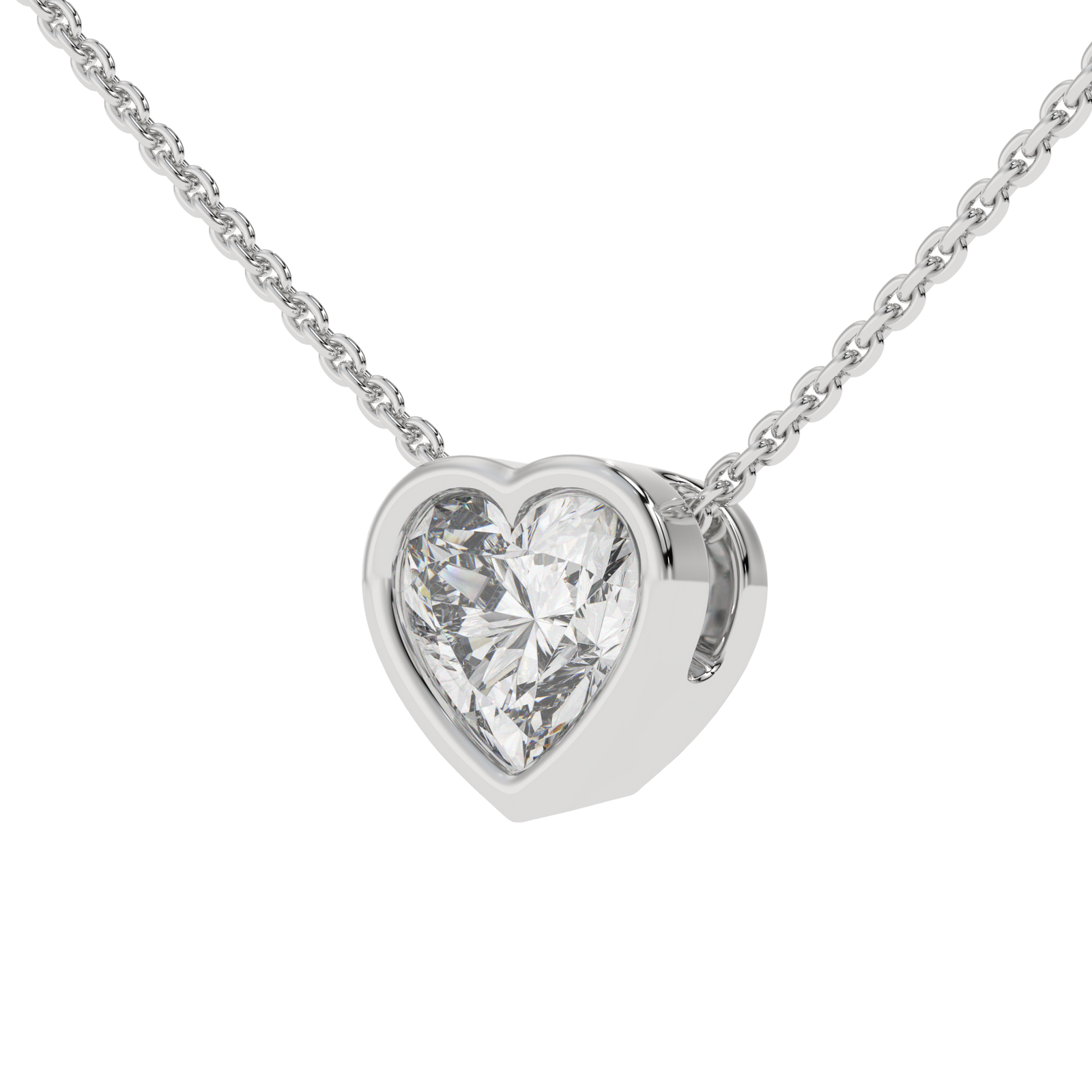 Heart Slider Pendant in white finish