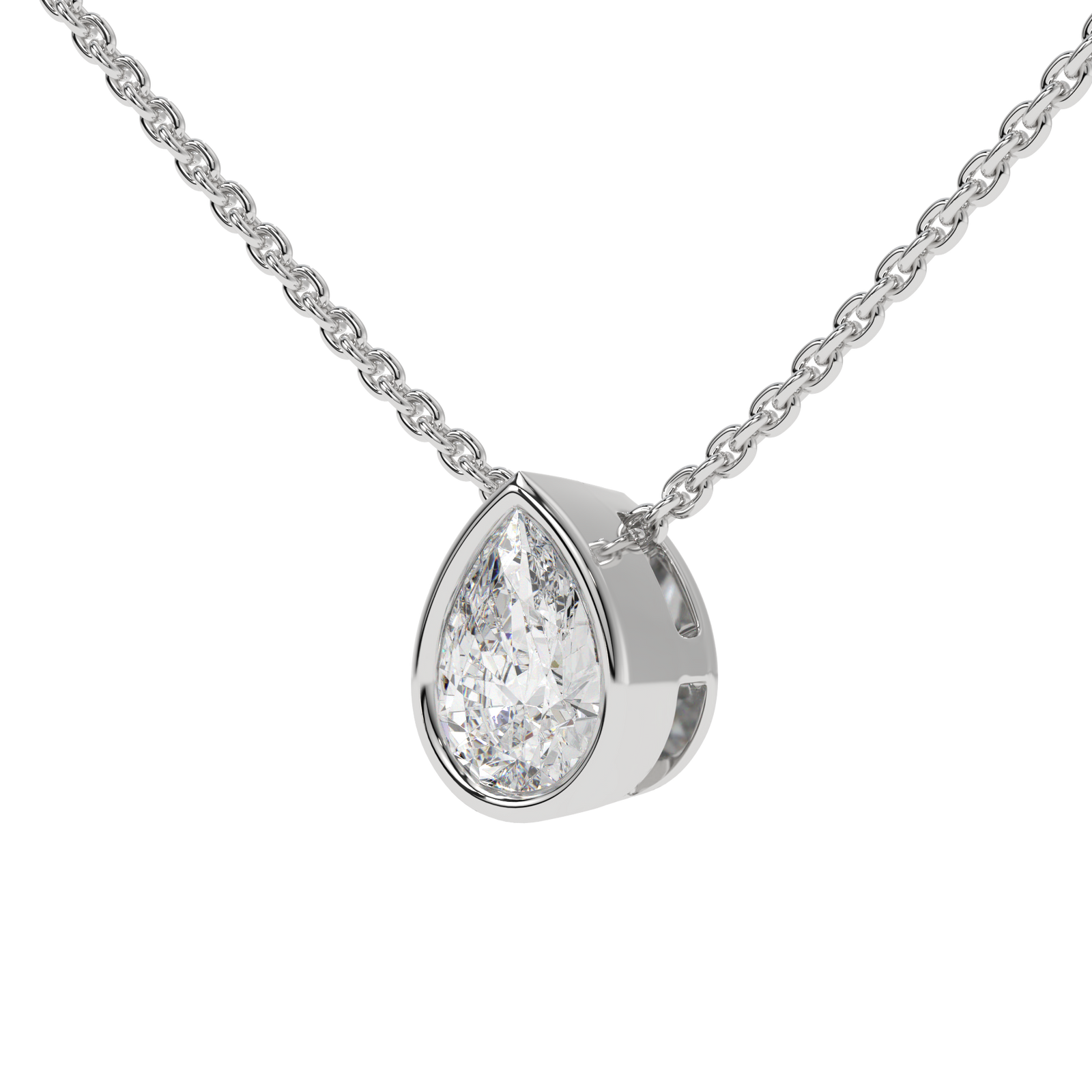 Pear Slider Pendant in white finish