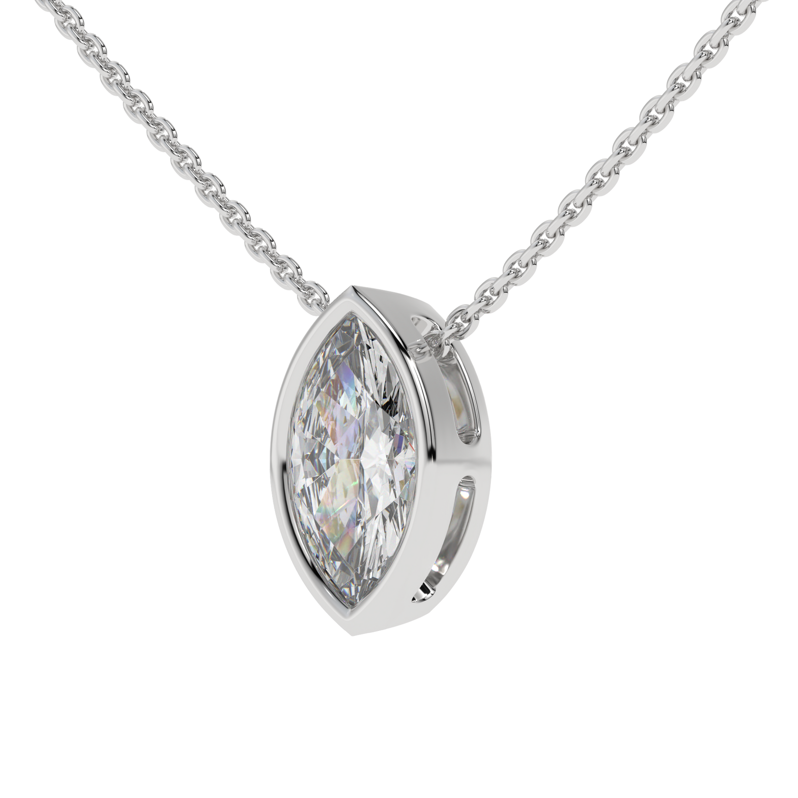 Marquise Slider Pendant in white finish