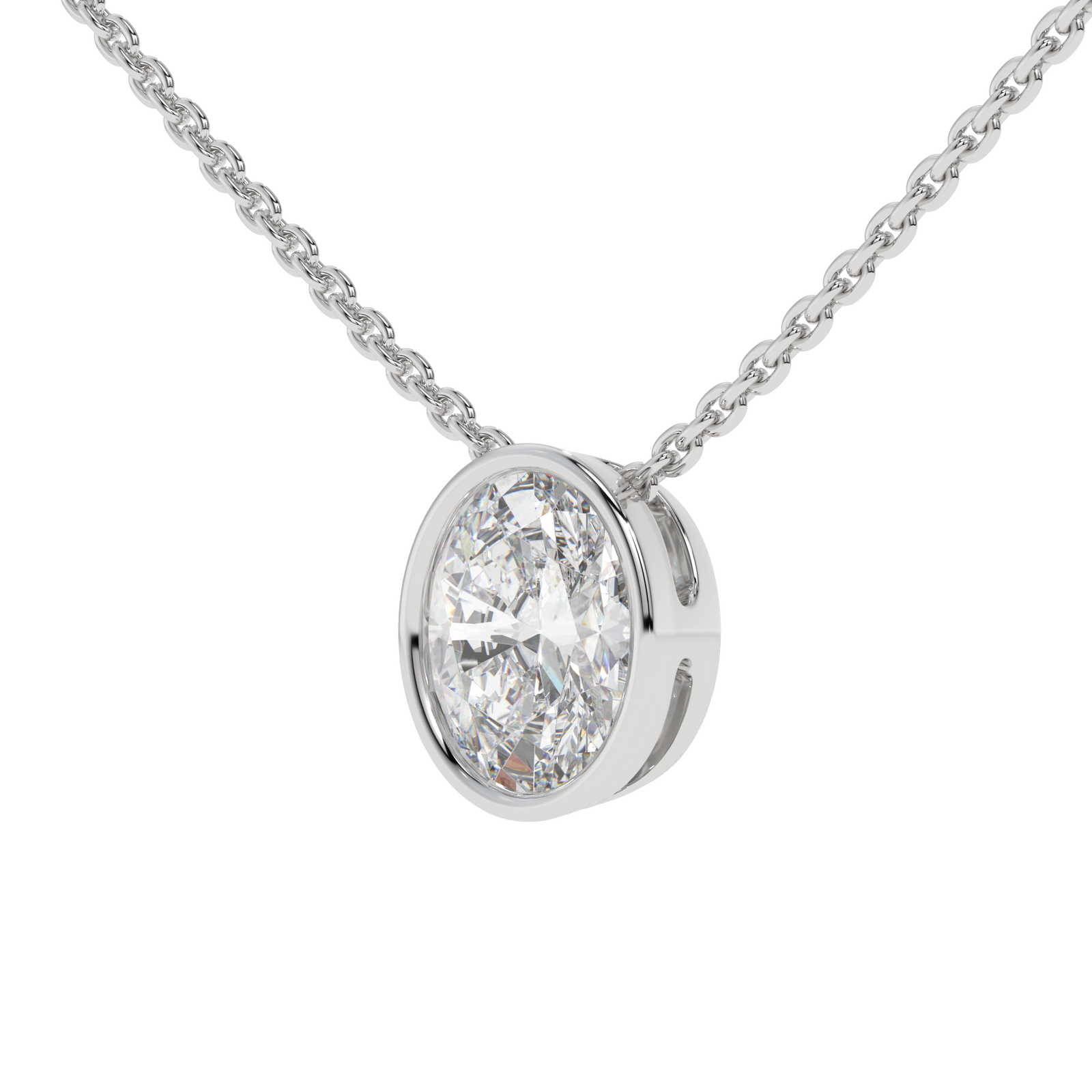 Oval Slider Pendant in white finish