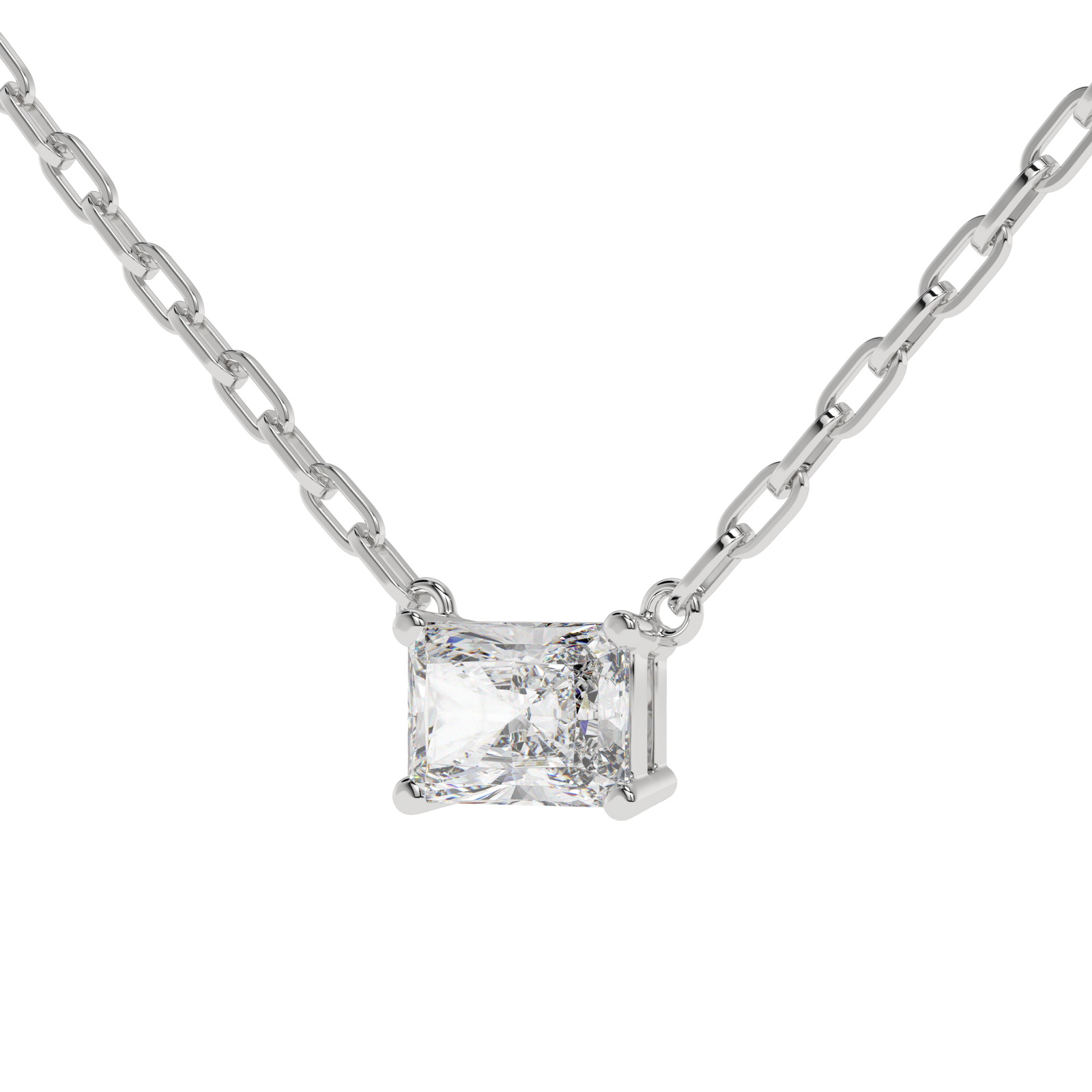 Radiant Paperclip Chain Pendant in white finish