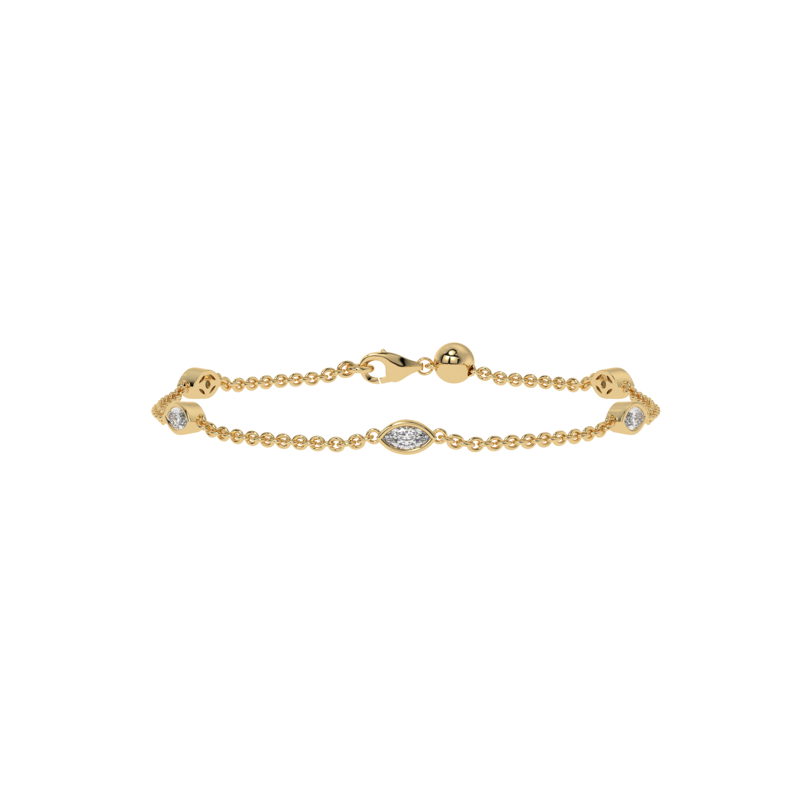 Marquise By The Yard Bracelet in yellow finish