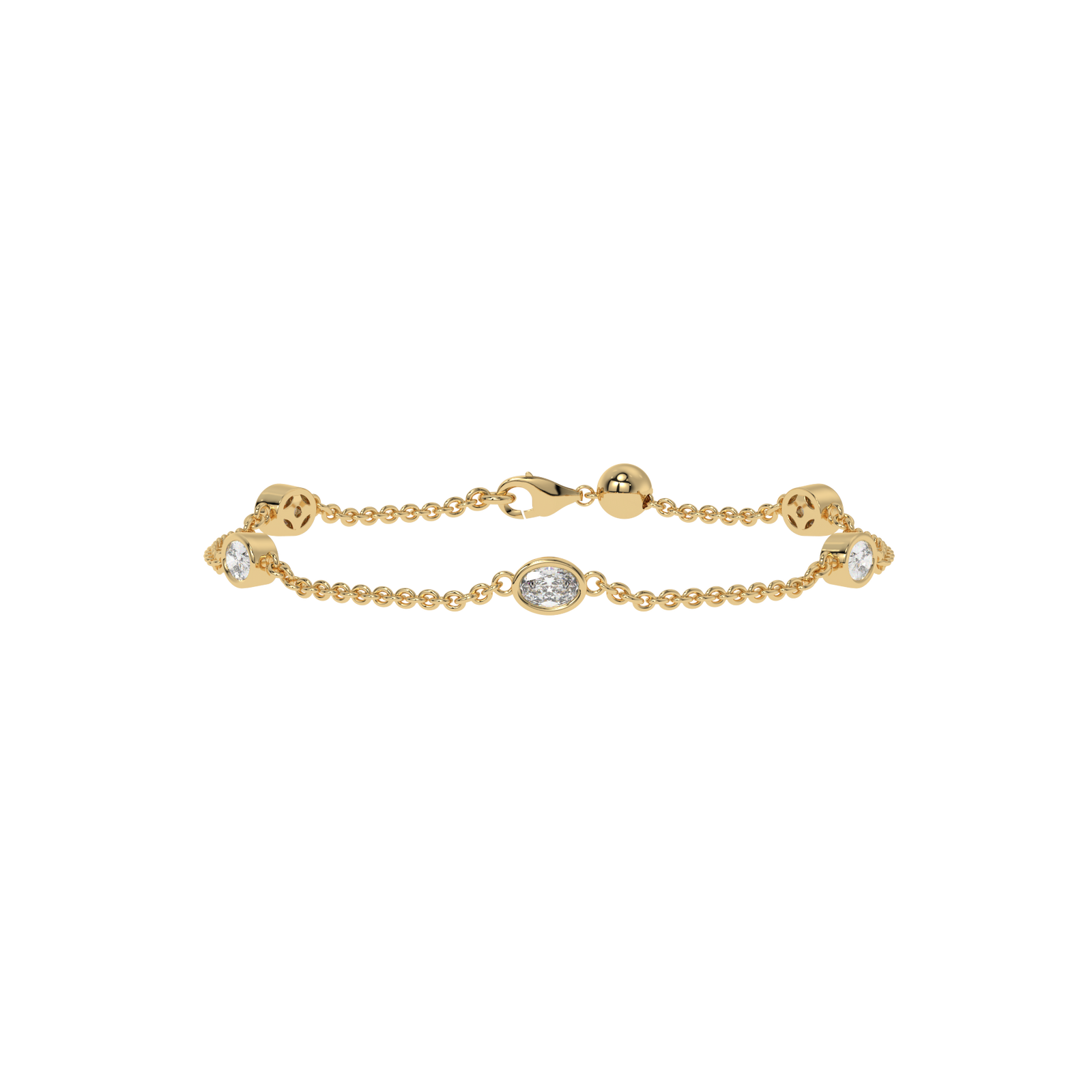 Oval By The Yard Bracelet in yellow finish