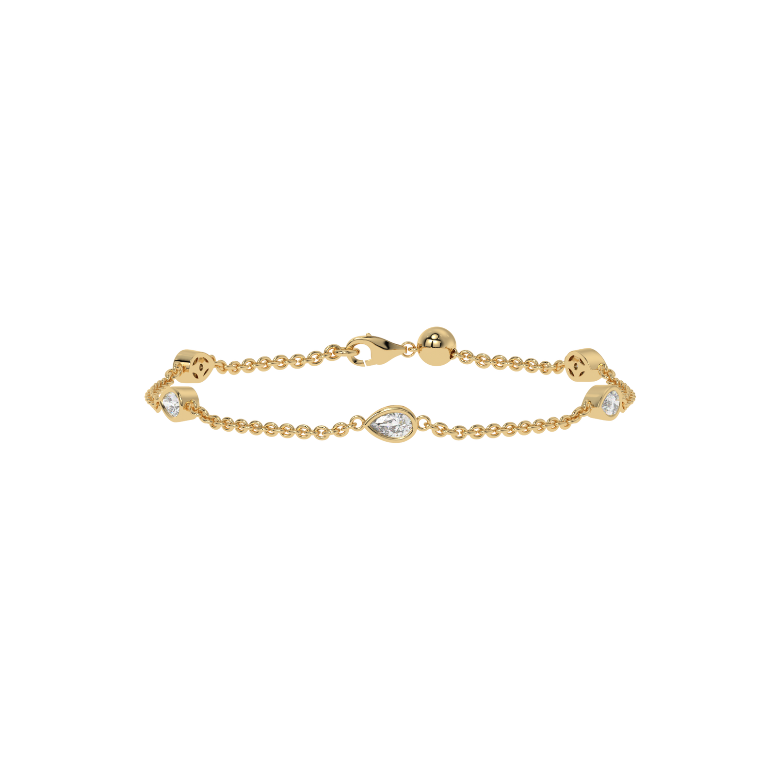 Pear By The Yard Bracelet in yellow finish