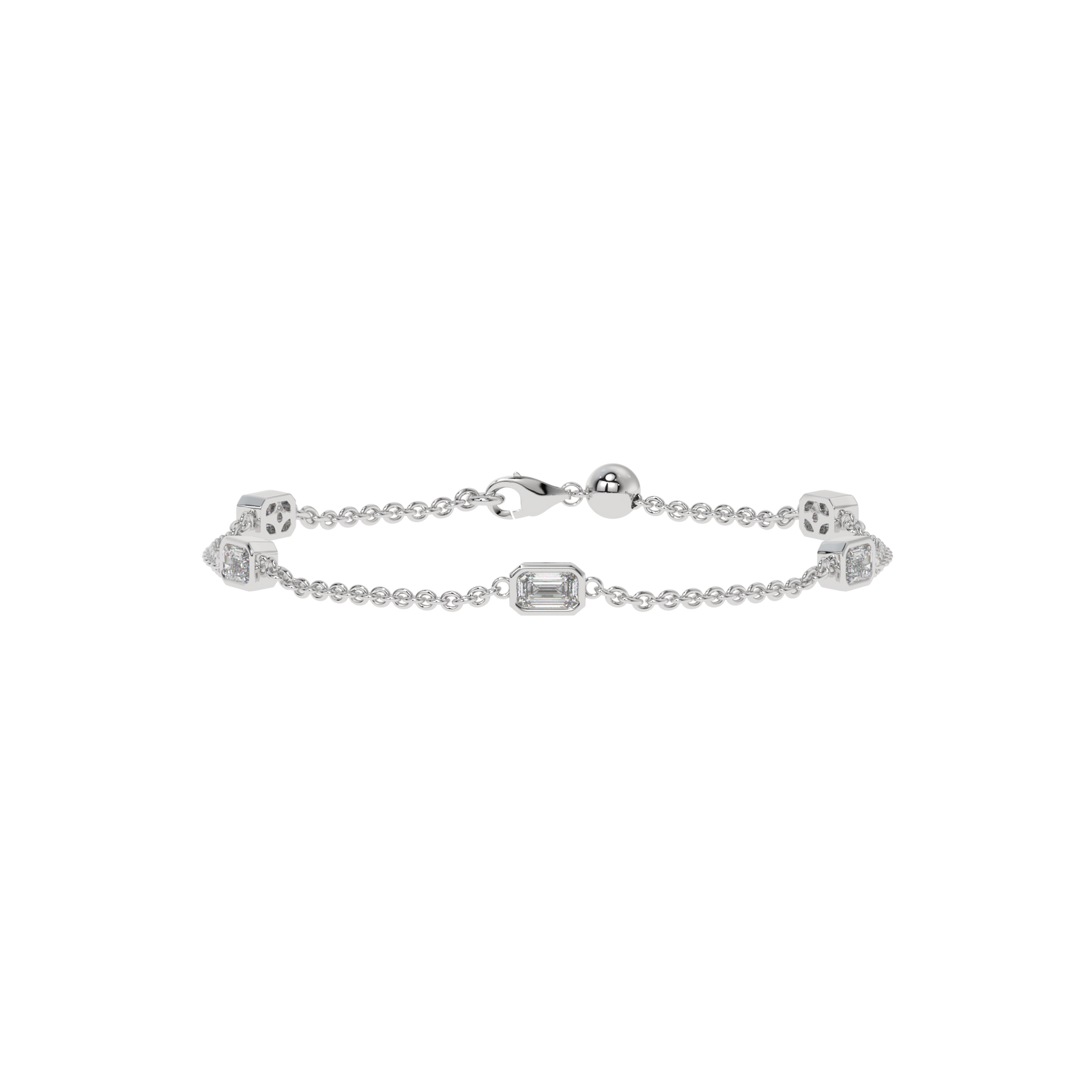 Emerald By The Yard Bracelet in white finish