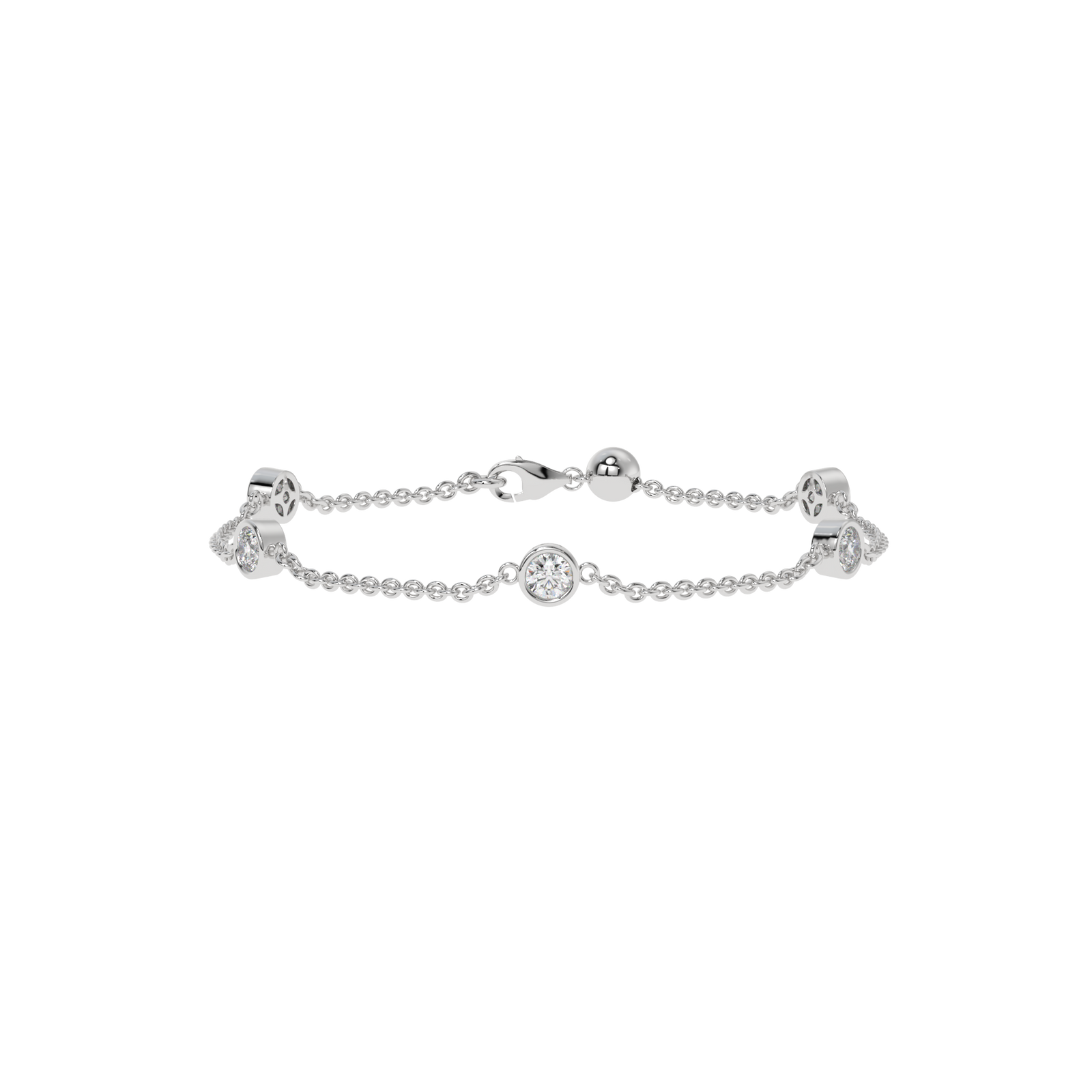 Round By The Yard Bracelet in white finish