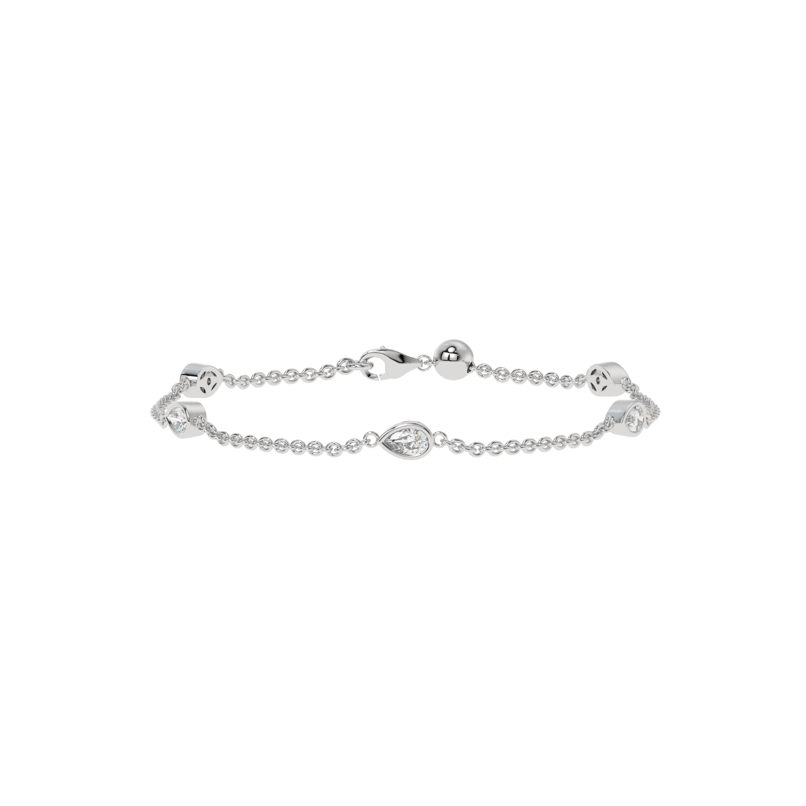 Pear By The Yard Bracelet in white finish