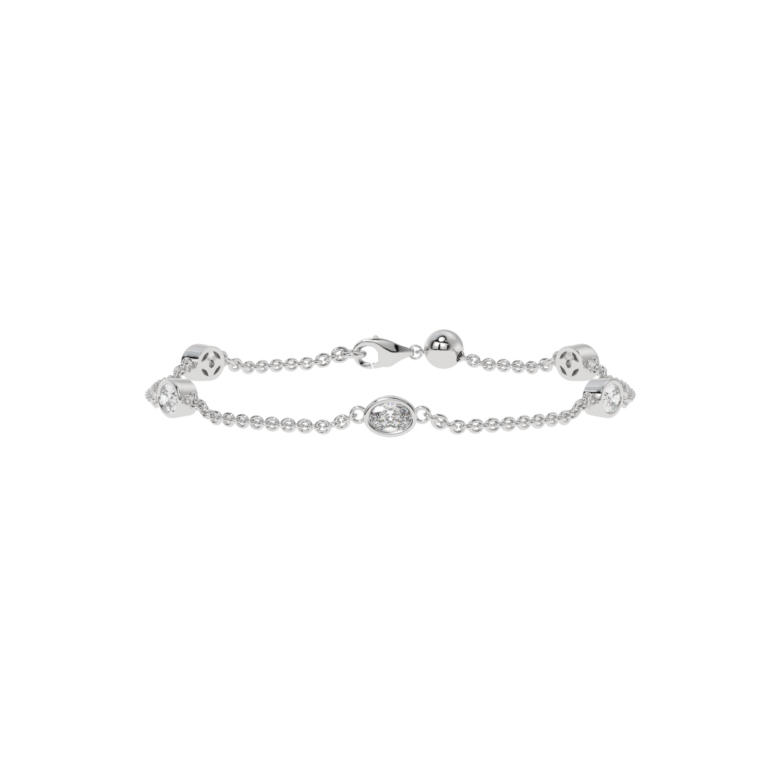 Oval By The Yard Bracelet in white finish