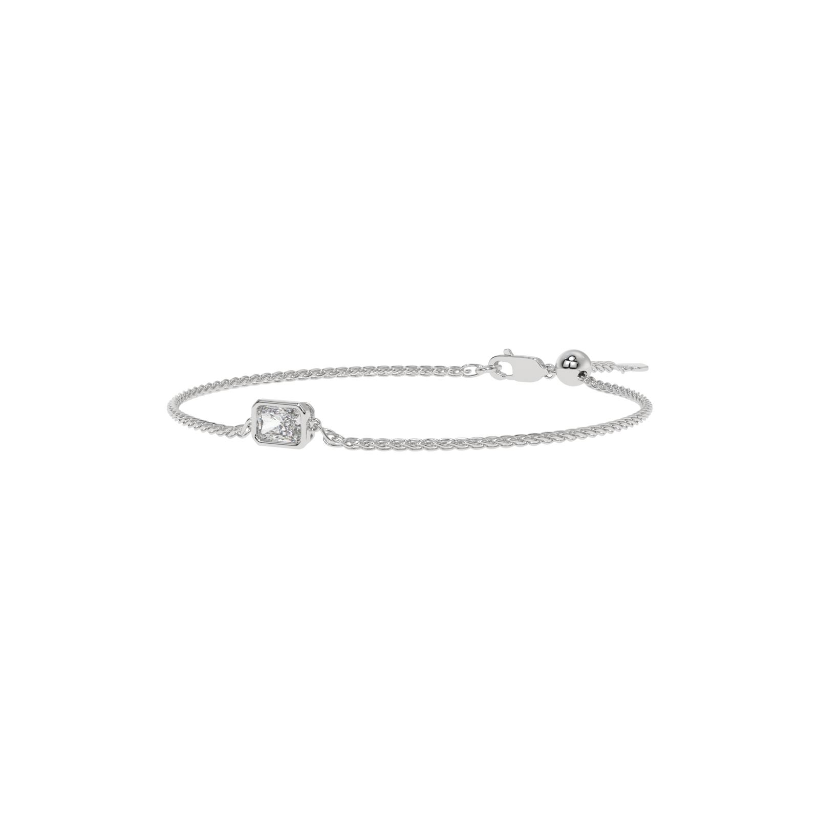 Radiant Adjustable Chain Bracelet in white finish