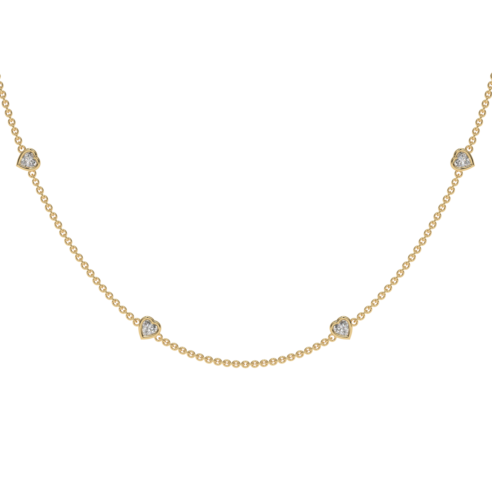 Heart By The Yard Necklace in yellow finish