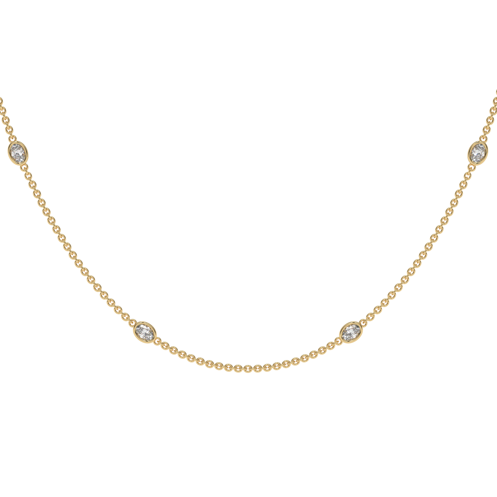 Oval By The Yard Necklace in yellow finish