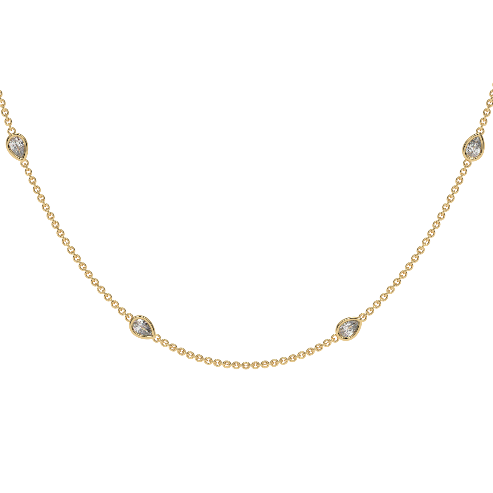 Pear By The Yard Necklace in yellow finish