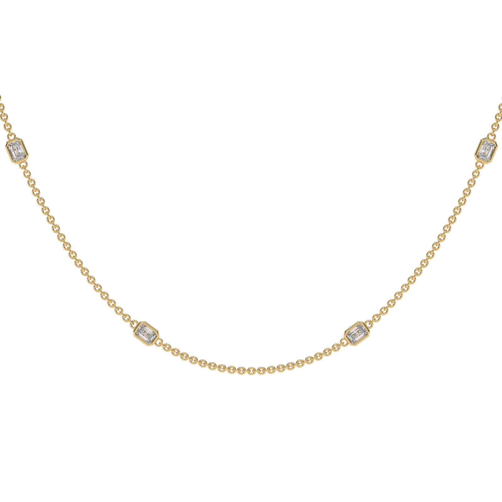 Emerald By The Yard Necklace in yellow finish