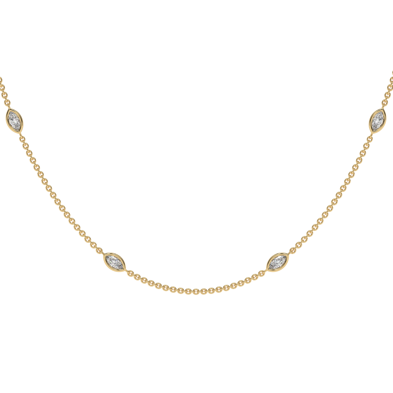 Marquise By The Yard Necklace in yellow finish