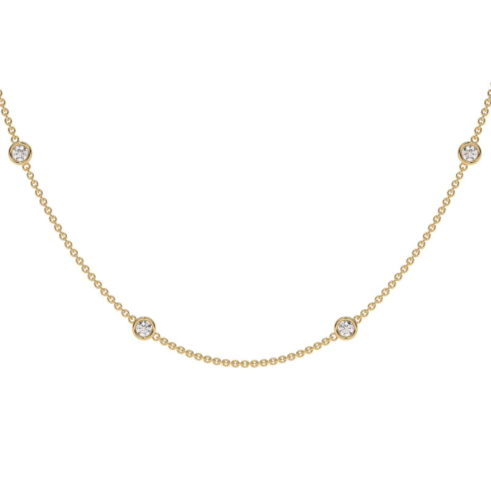 Round By The Yard Necklace in yellow finish