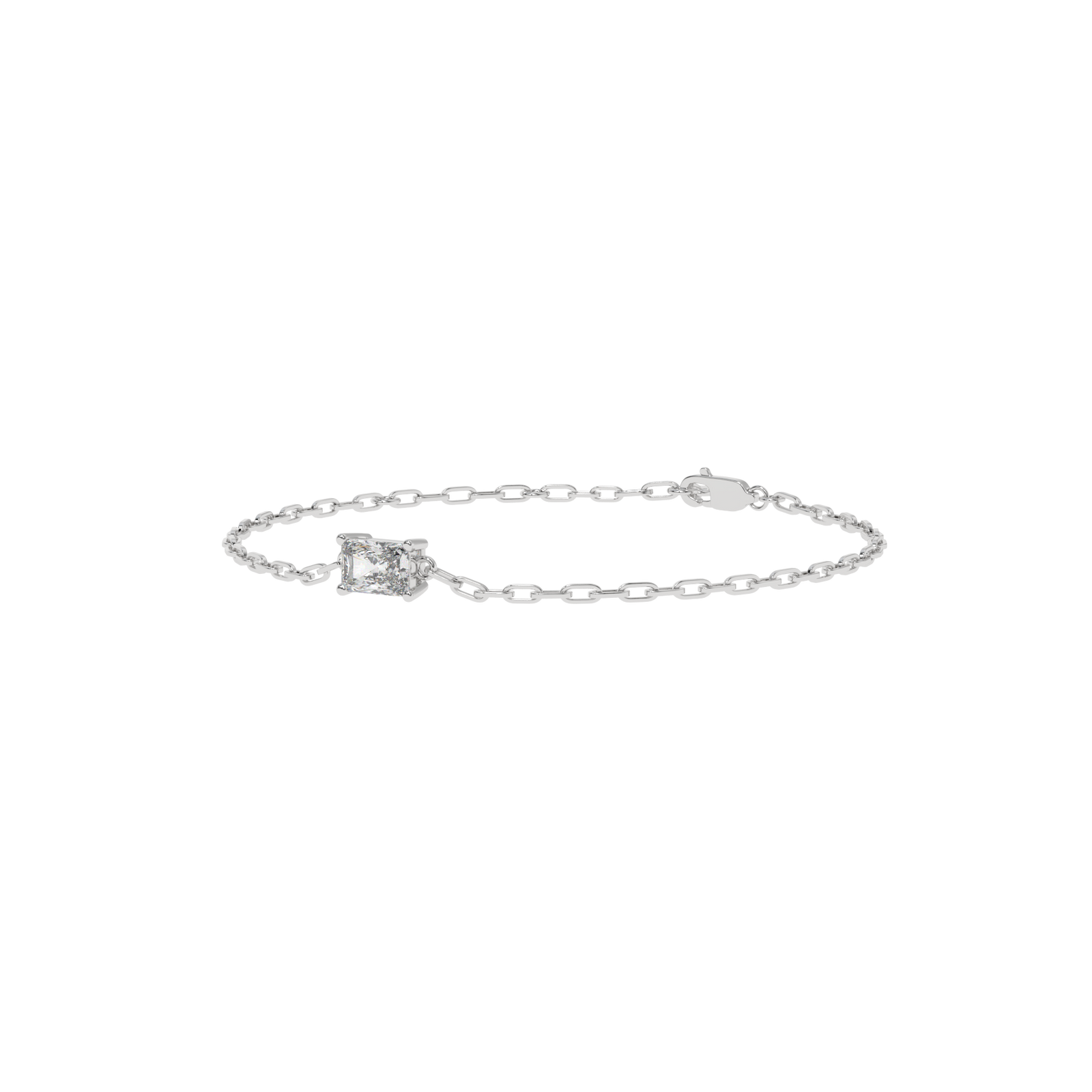 Radiant Paperclip Chain Bracelet in white finish