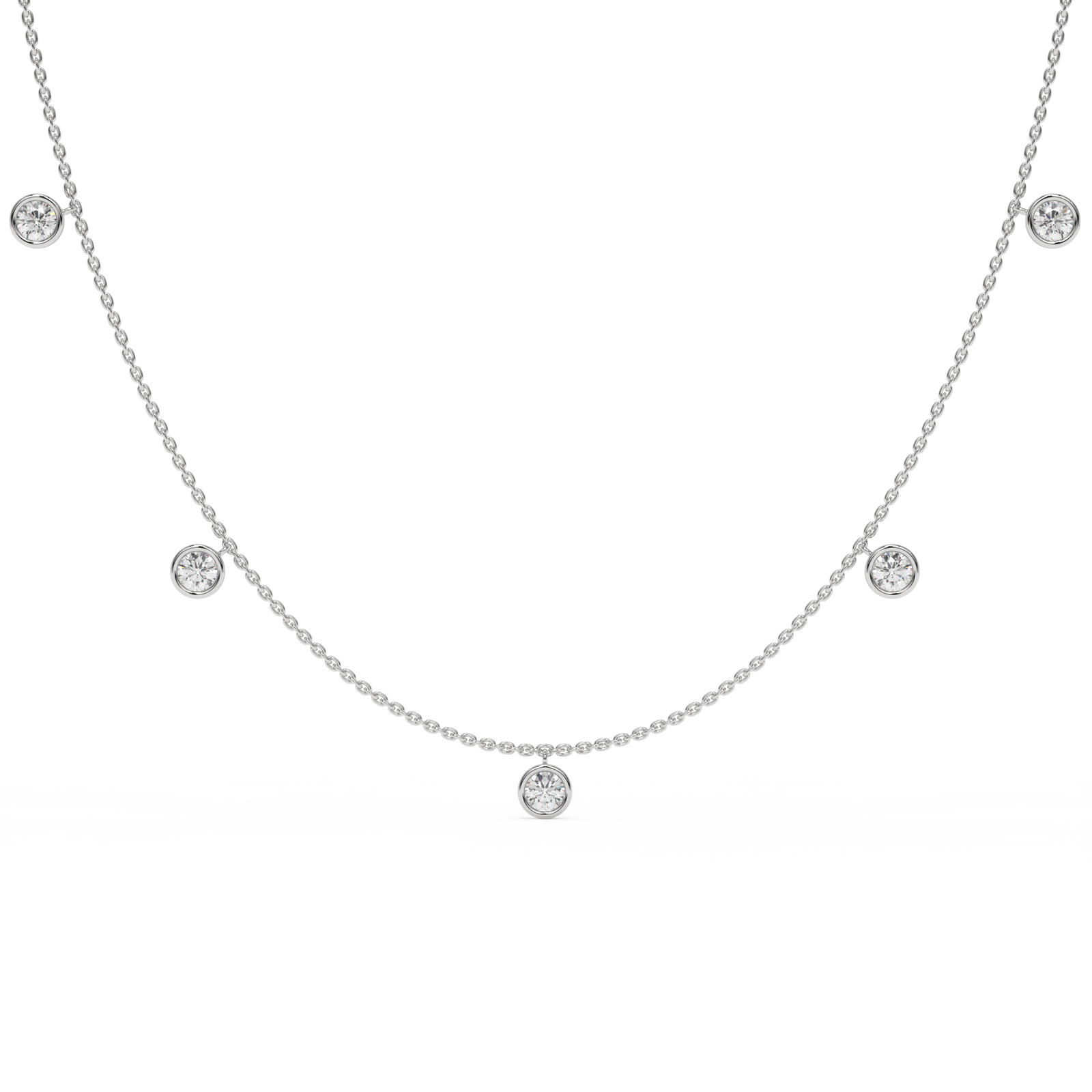Round Charm Necklace in yellow finish