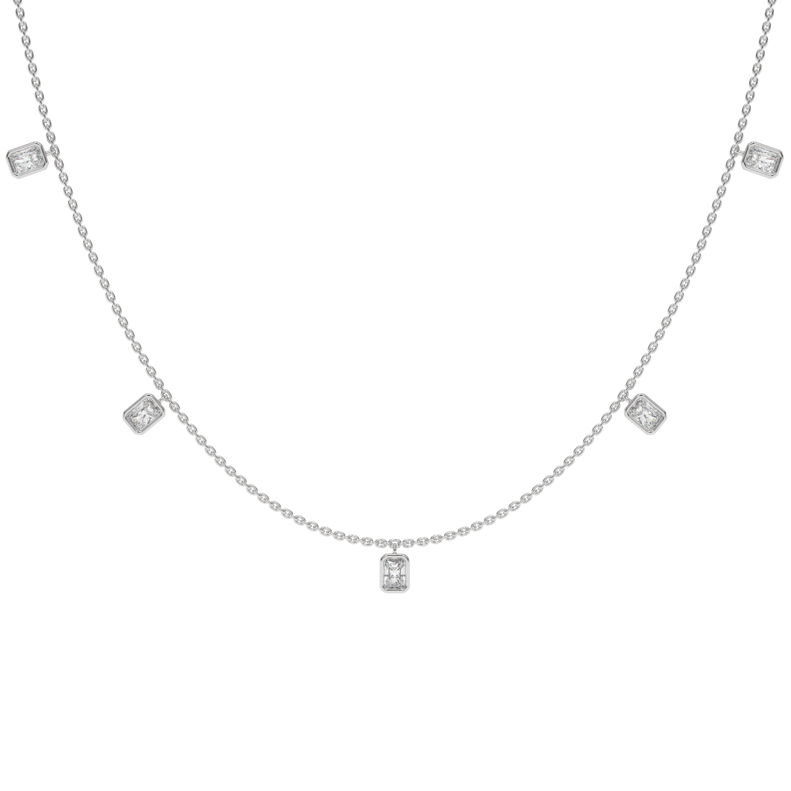 Radiant Charm Necklace in white finish