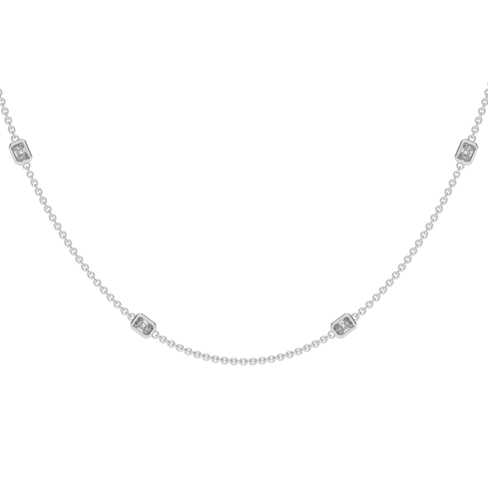 Radiant By The Yard Necklace in white finish
