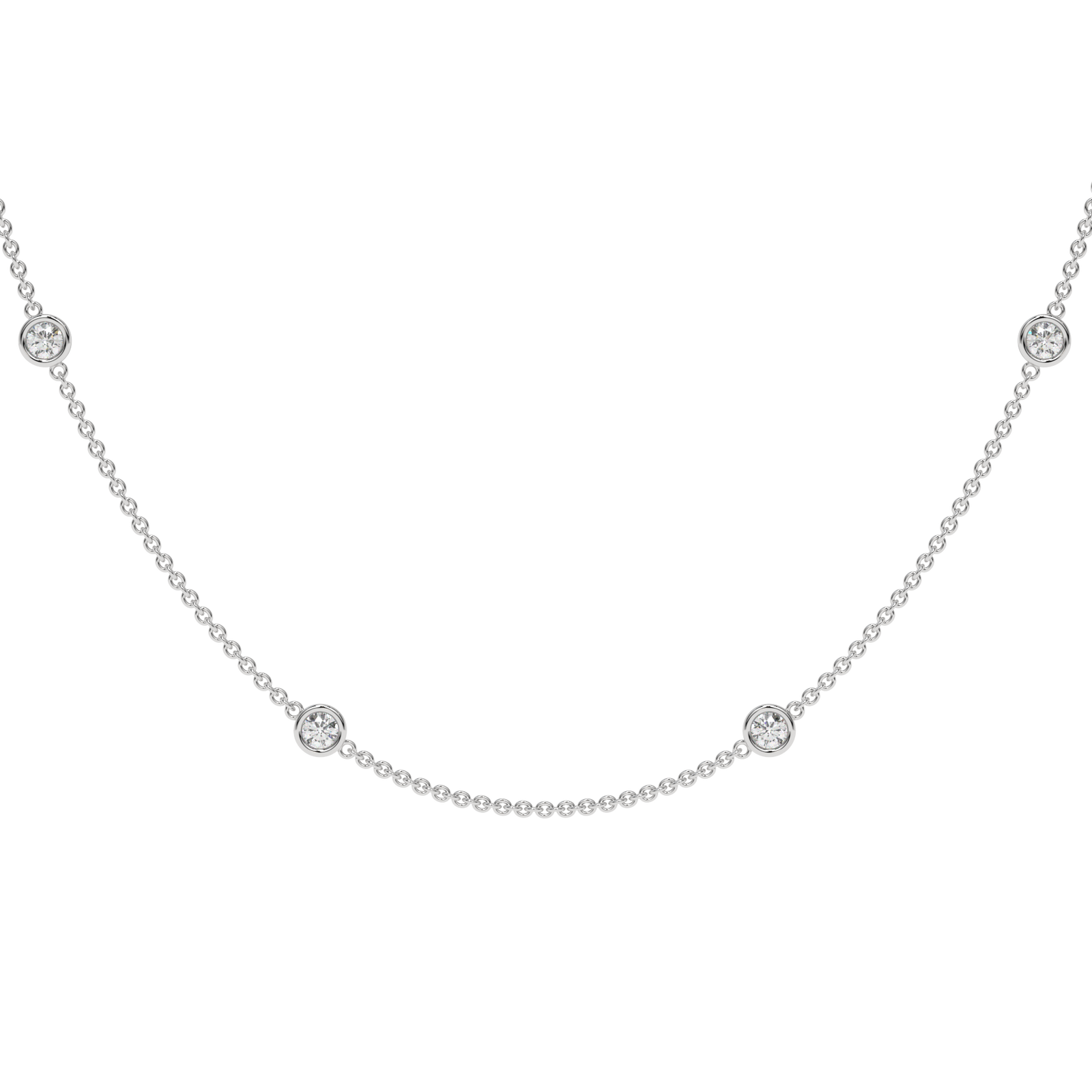 Round By The Yard Necklace in white finish