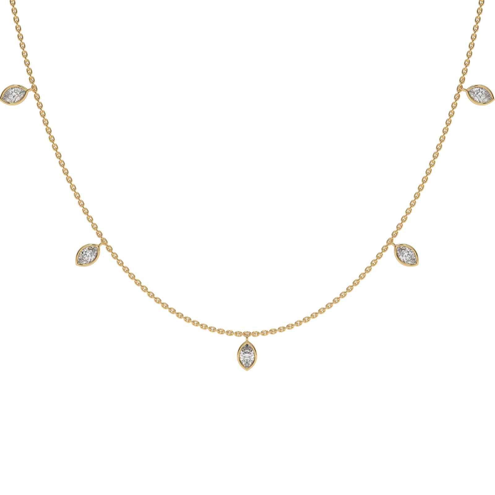 Marquise Charm Necklace in yellow finish