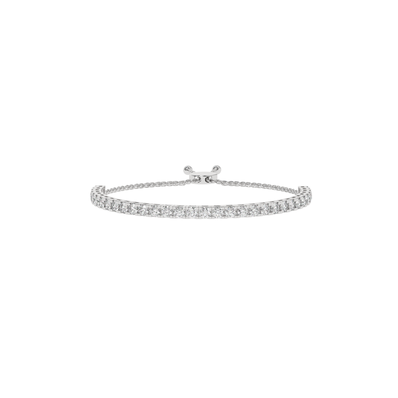 Adjustable Tennis Bracelet in white finish