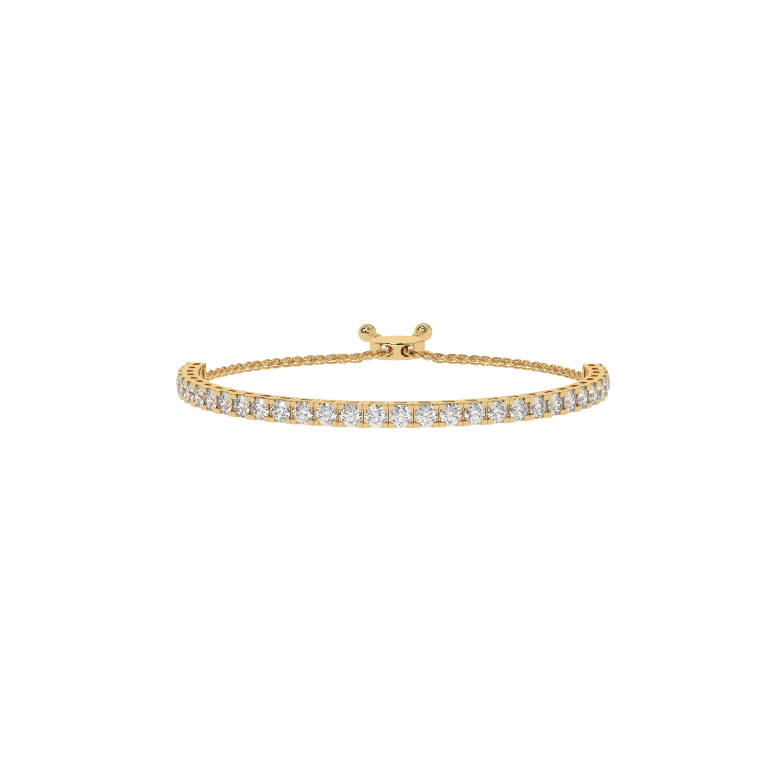 Adjustable Tennis Bracelet in yellow finish
