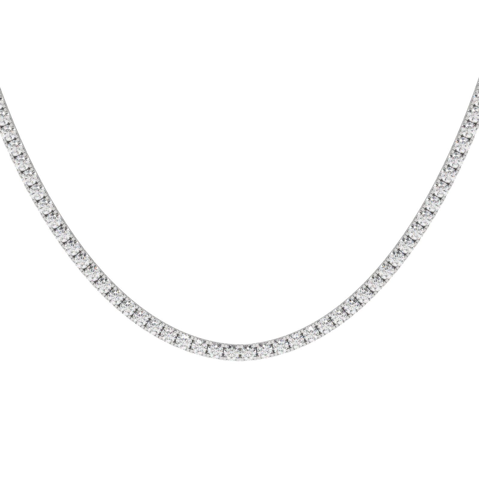 Classic Tennis Necklace in white finish