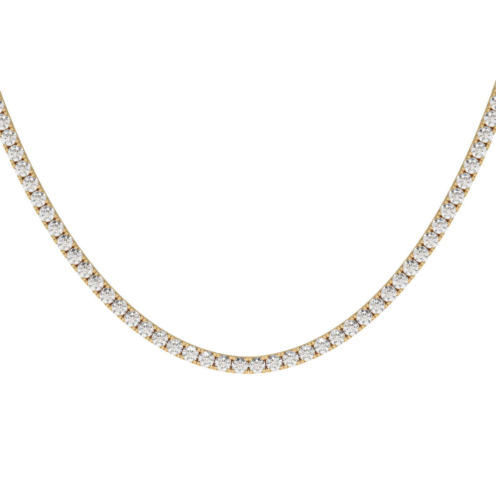 Classic Tennis Necklace in yellow finish